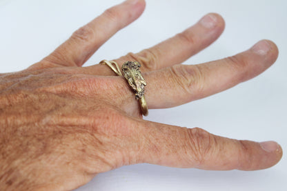 Bold brass statement unisex ring