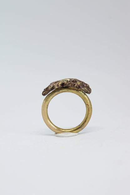 Bold brass statement unisex ring
