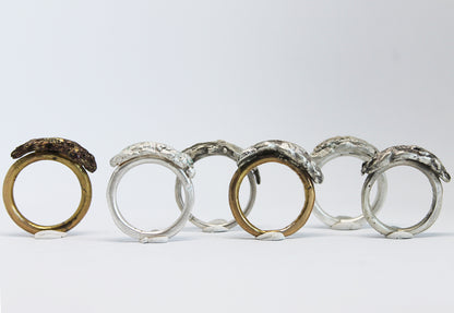 Big bold silver unique ring