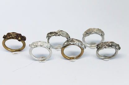 Big bold silver unique ring