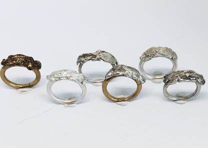 Big bold silver unique ring