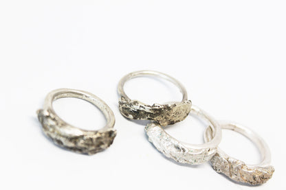 Big bold silver unique ring