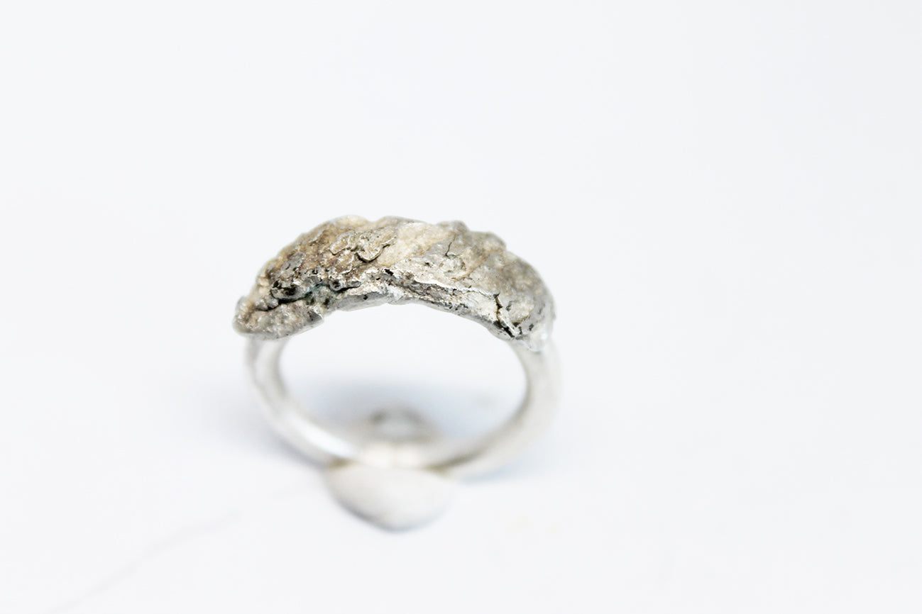 Big bold silver unique ring