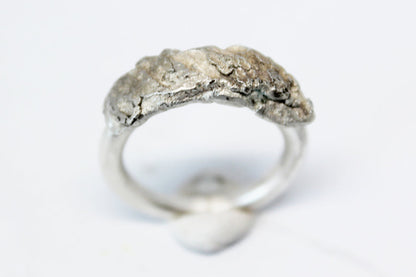 Big bold silver unique ring