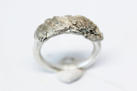 Big bold silver unique ring