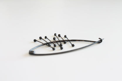 Black silver Pin Brooch / Red or Black