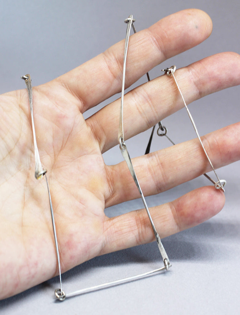 Adjustable delicate unique silver necklace