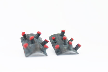 Unique statement silver spike earrings / StrawBerryBerry collection