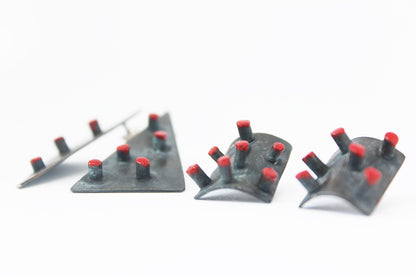 Unique statement silver spike earrings / StrawBerryBerry collection