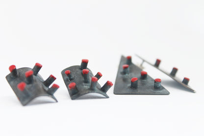 Unique statement silver spike earrings / StrawBerryBerry collection