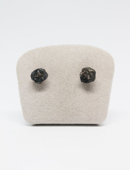 Black silver mismatched earrings / bigger or small