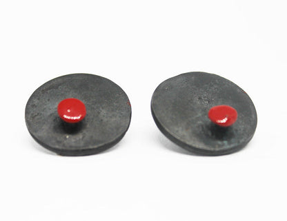 Unique bold silver earrings / Cicke