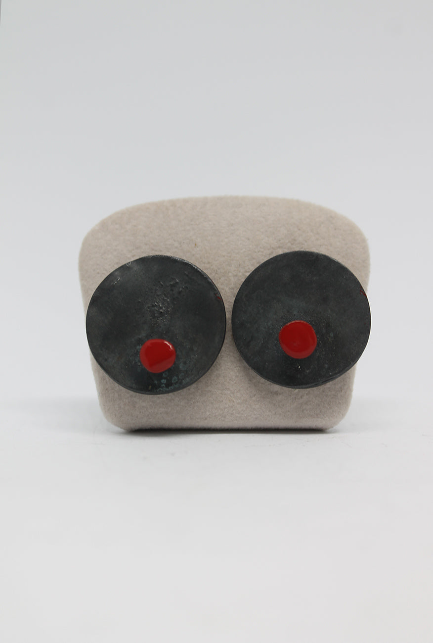 Unique bold silver earrings / Cicke