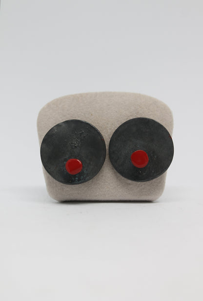 Unique bold silver earrings / Cicke