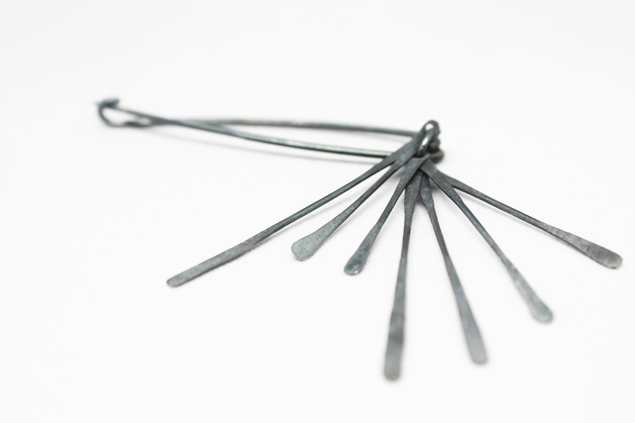 Bold modular silver brooch pin / Black or white