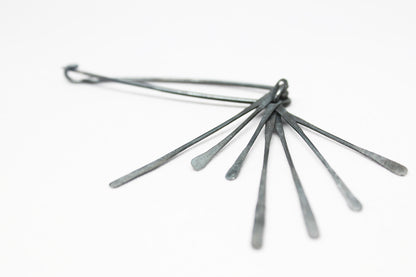 Bold modular silver brooch pin / Black or white