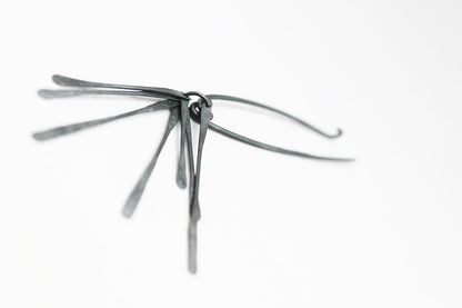 Bold modular silver brooch pin / Black or white