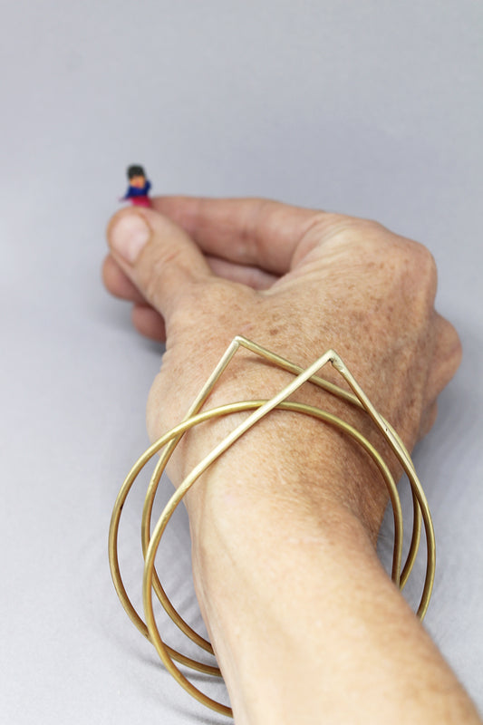 Minimal unisex brass bangles / single or pair