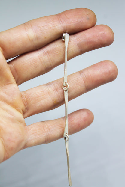 Long elegant white silver earrings / 2 or 1