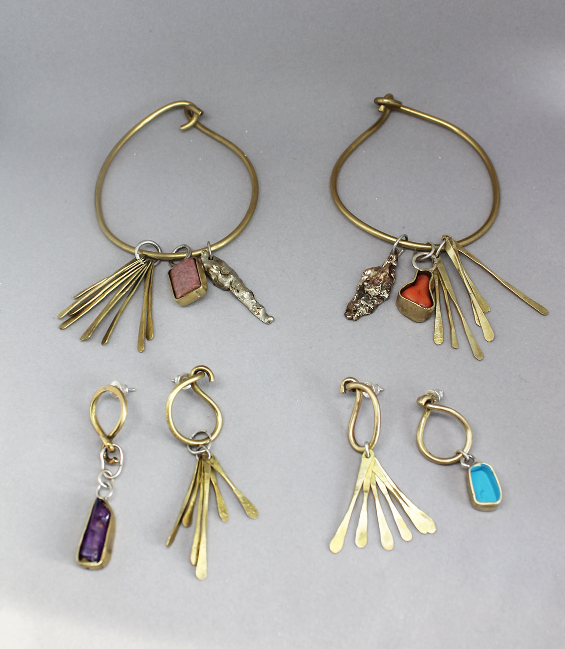 Mismatched mixed metal bold earrings - Zapetljanac vol.1