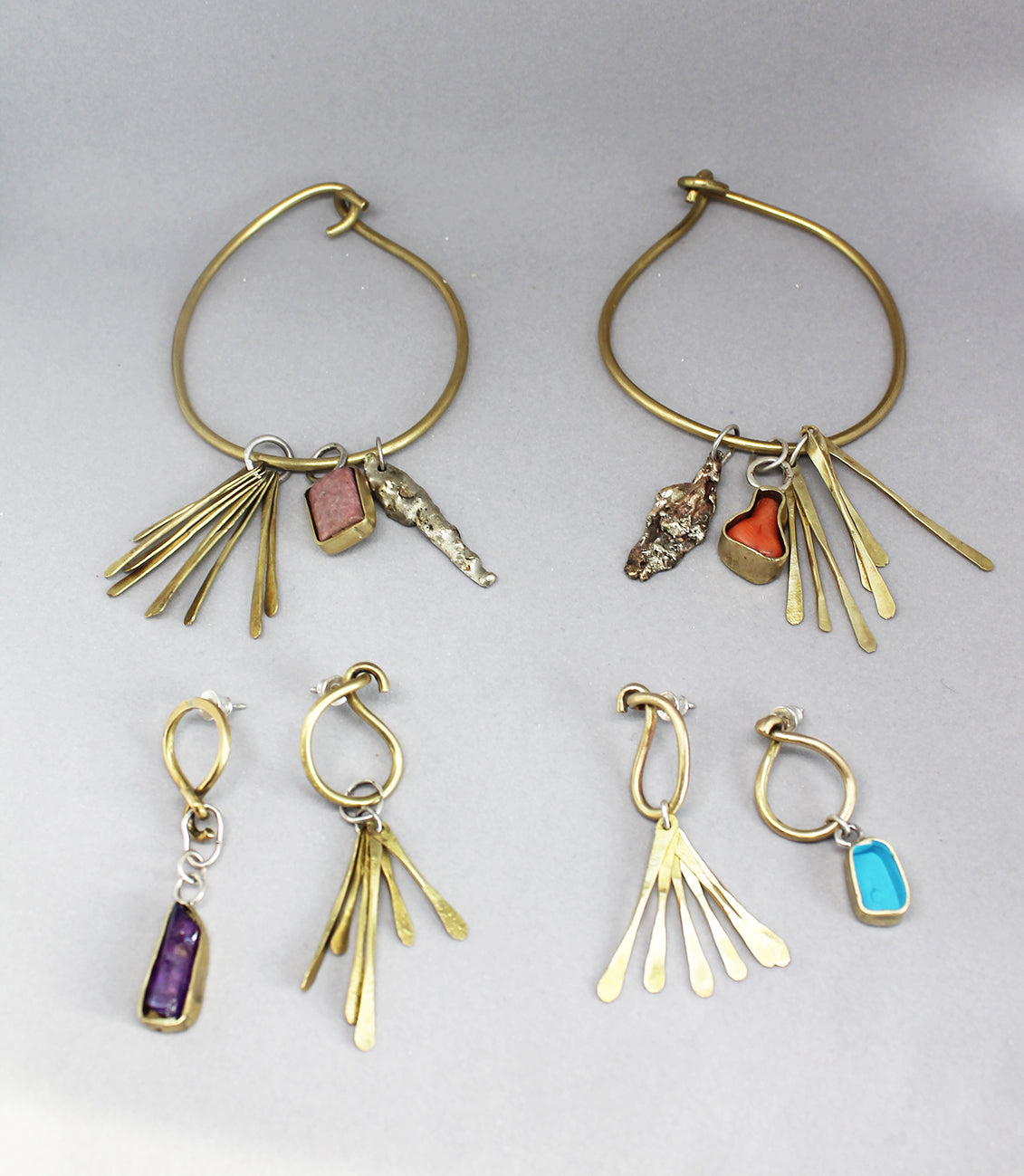 Mixed metal unique bracelets / Zveckalice
