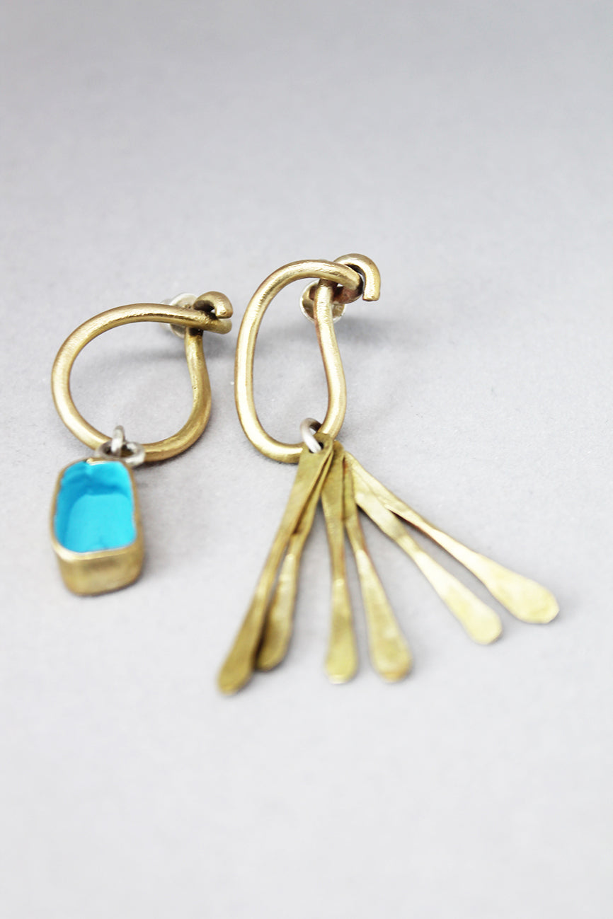 Mismatched mixed metal bold earrings - Zapetljanac vol.1
