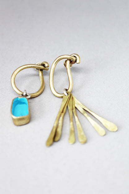Mismatched mixed metal bold earrings - Zapetljanac vol.1
