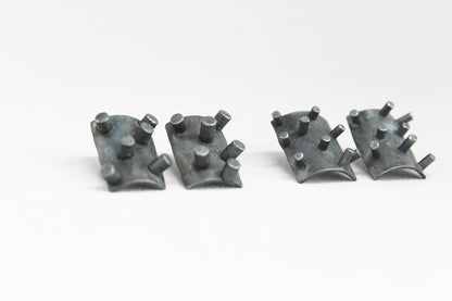 Black silver spikes earrings