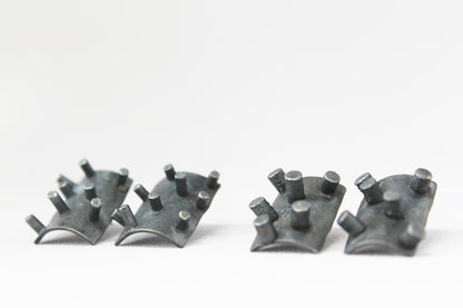 Black silver spikes earrings