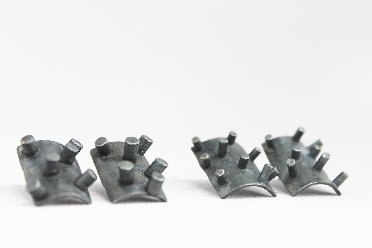 Black silver spikes earrings