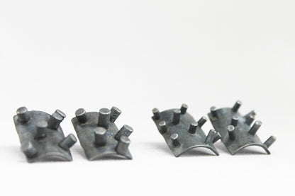 Black silver spikes earrings