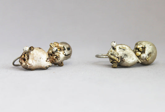 Charming mixed metal drop earrings / ŠFRLJIĆI