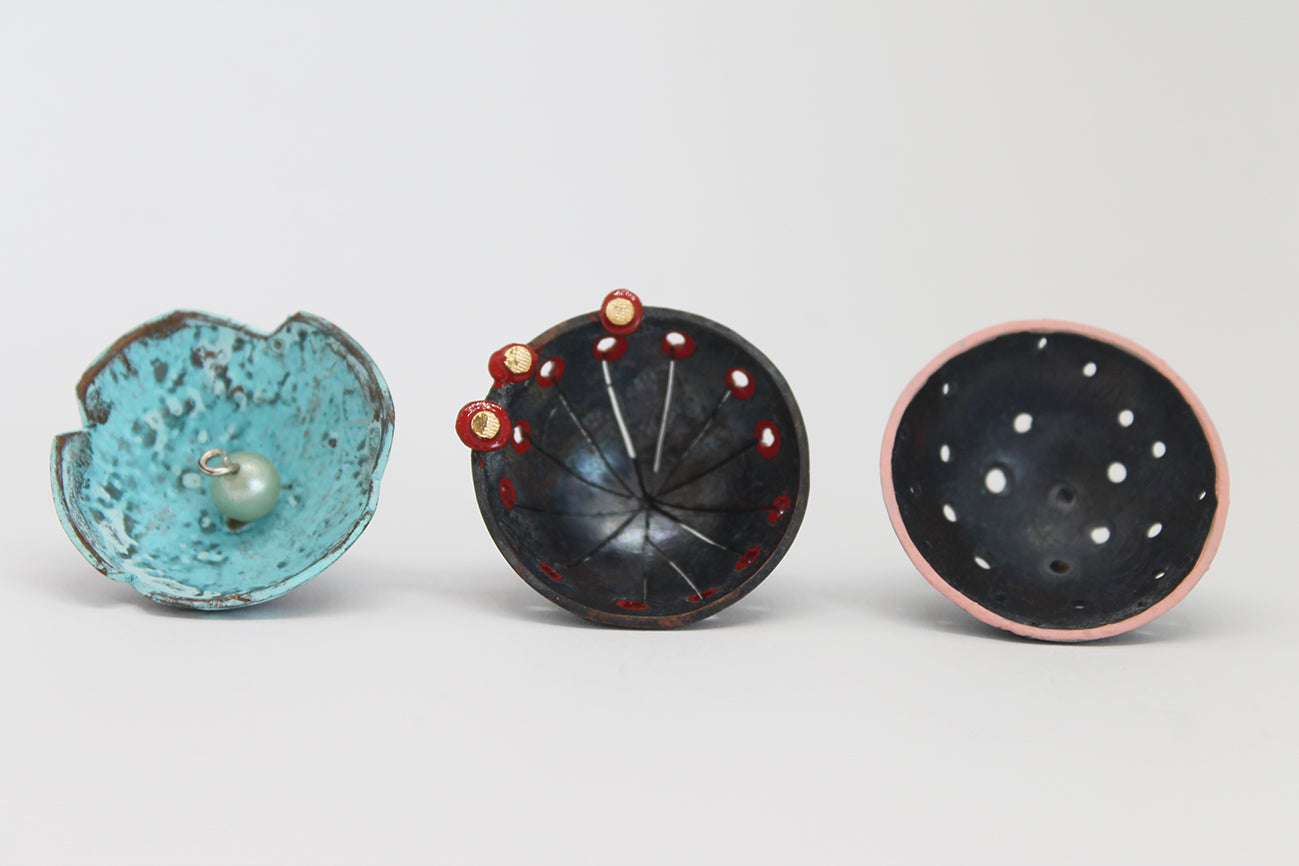 "Kalendarij" / set of 12 unique copper small brooches