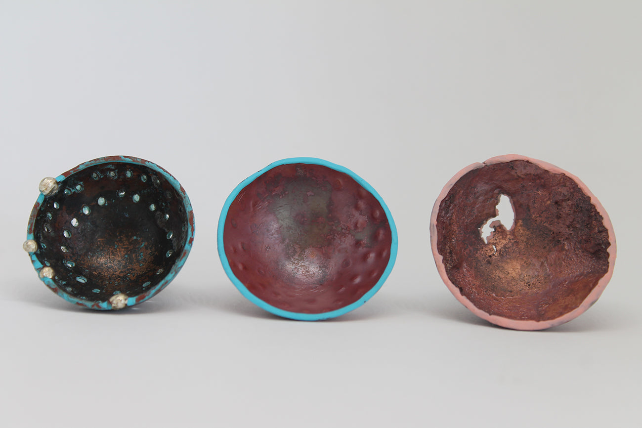 "Kalendarij" / set of 12 unique copper small brooches