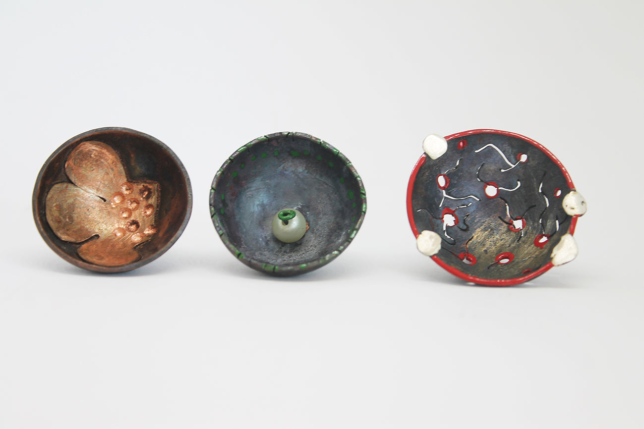 "Kalendarij" / set of 12 unique copper small brooches