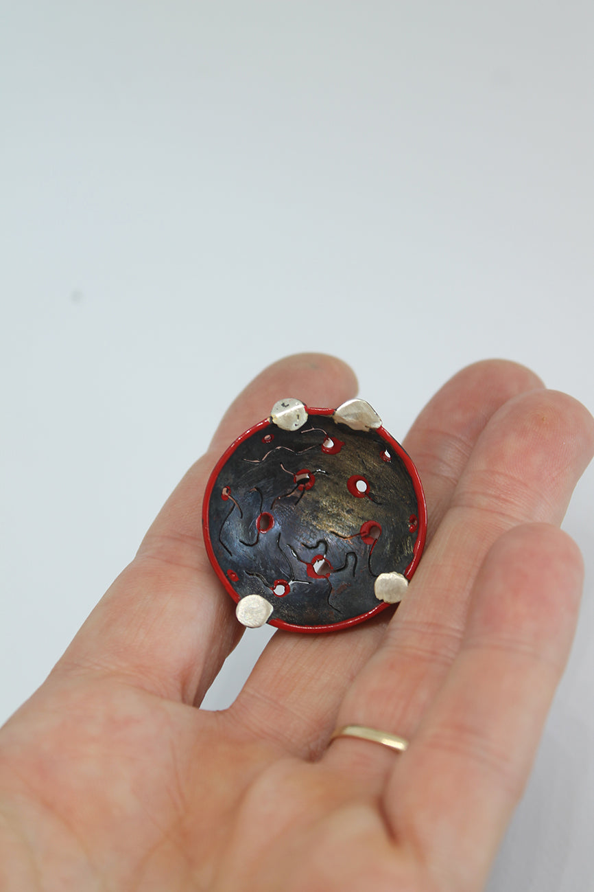 "Kalendarij" / set of 12 unique copper small brooches