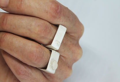 White Silver Modern Unisex Ring