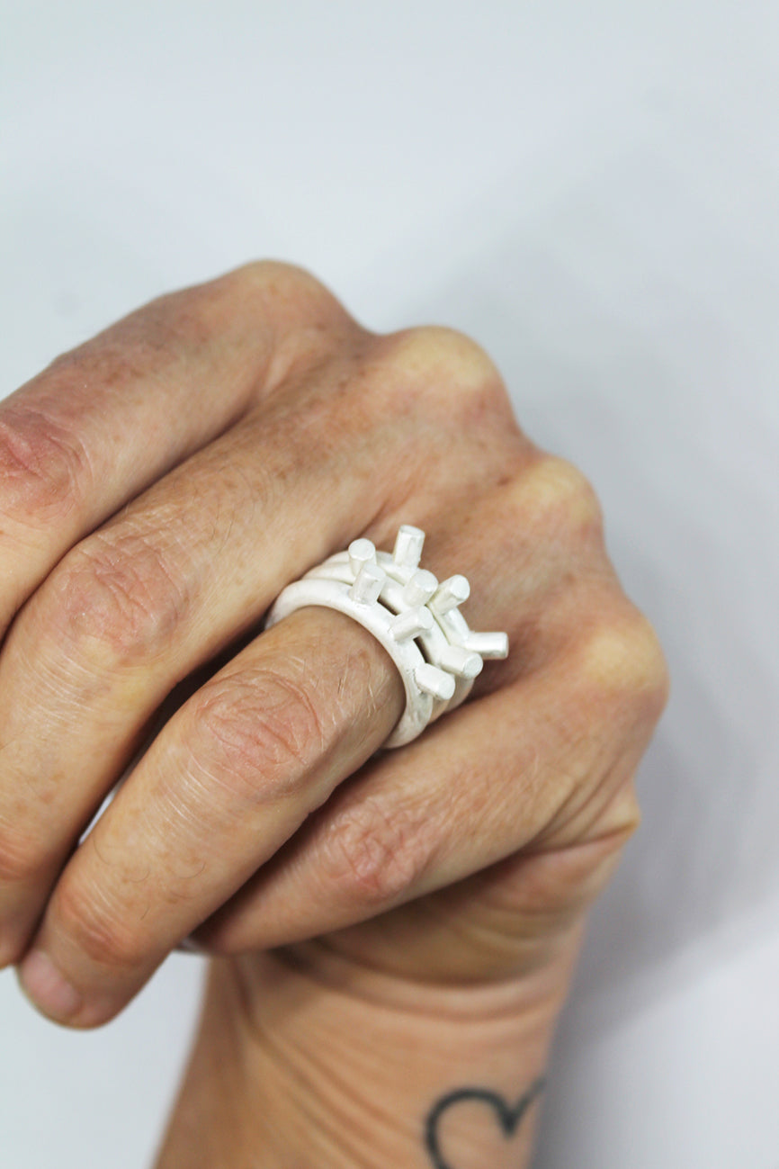 Silver spike ring // mono or stackable rings