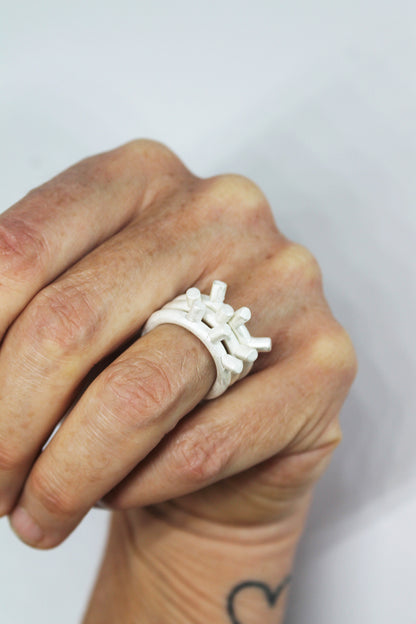 Silver spike ring // mono or stackable rings
