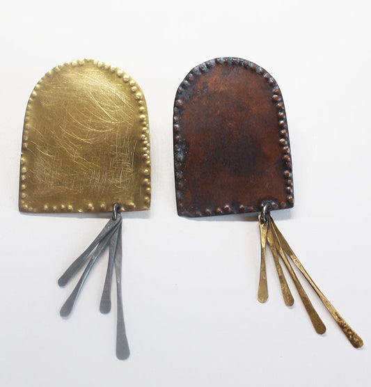 Unique mixed metal unisex brooch / Morocco vol. 1