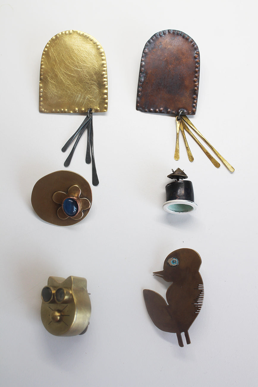 Unique mixed metal unisex brooch / Morocco vol. 2