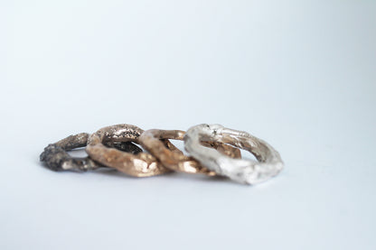 Unique white silver unisex ring
