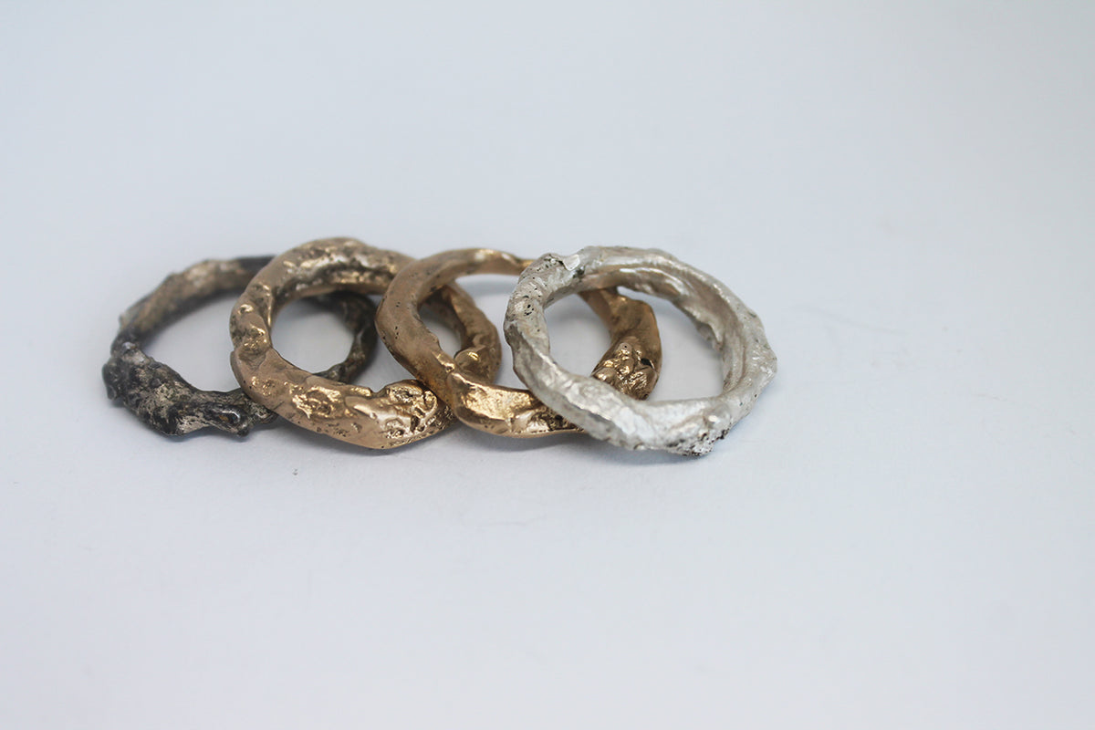 Unique white silver unisex ring