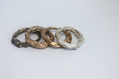 Unique white silver unisex ring