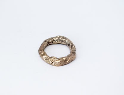Unique artsy ring sand cast in bronze