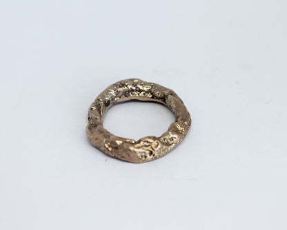 Unique artsy rings sandcasted in bronze