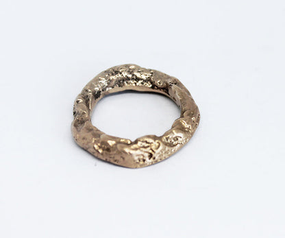 Unique artsy ring sand cast in bronze