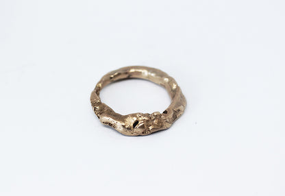 Unique artsy rings sandcasted in bronze