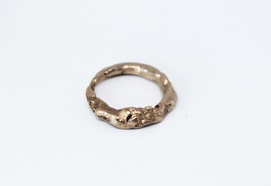 Unique artsy ring sandcast in bronze