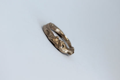 Unique artsy ring sandcast in bronze